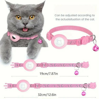 Reflective Nylon Pet Collar with Silicone Case for AirTag Bluetooth Tracker Protective Film