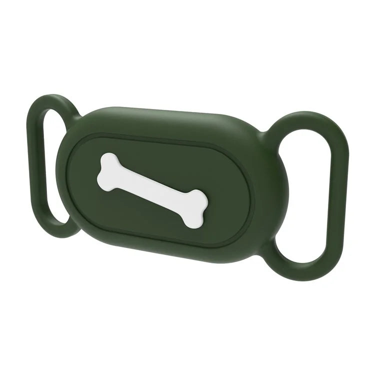 Silicone Cover for Samsung Galaxy SmartTag 2 Bluetooth Tracker Protective Case for Pet Dog / Catish Green