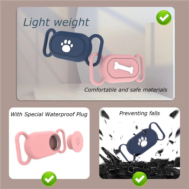 Silicone Cover for Samsung Galaxy SmartTag 2 Bluetooth Tracker Protective Case for Pet Dog / Catish Green