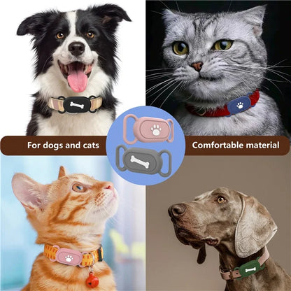 Silicone Cover for Samsung Galaxy SmartTag 2 Bluetooth Tracker Protective Case for Pet Dog / Catish Green