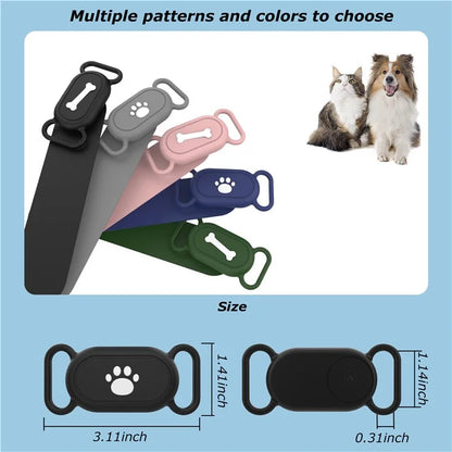 Silicone Cover for Samsung Galaxy SmartTag 2 Bluetooth Tracker Protective Case for Pet Dog / Catish Green