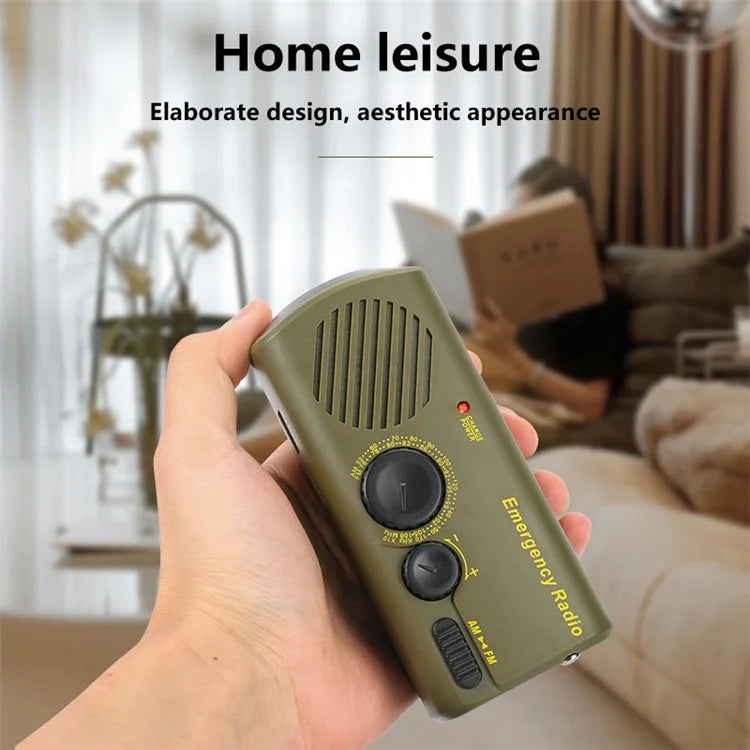 AZ-801 Multi-functional Outdoor Emergency LED Light Hand Crank Solar Power Radio Flashlight