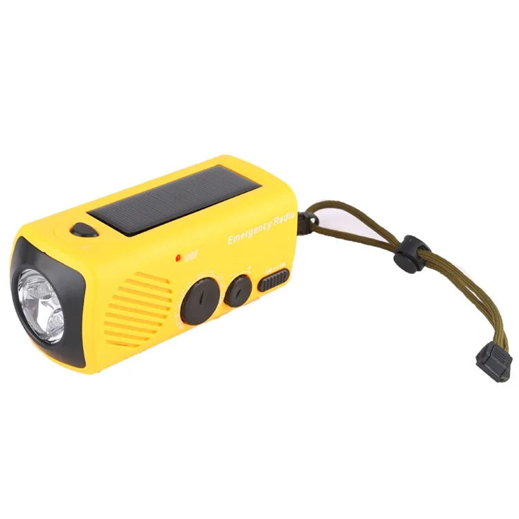 AZ-801 Multi-functional Outdoor Emergency LED Light Hand Crank Solar Power Radio Flashlight