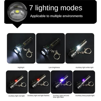 MNS6 Outdoor Mini Keychain Flashlight Portable Night Light Strong Light Emergency Lighting Tool