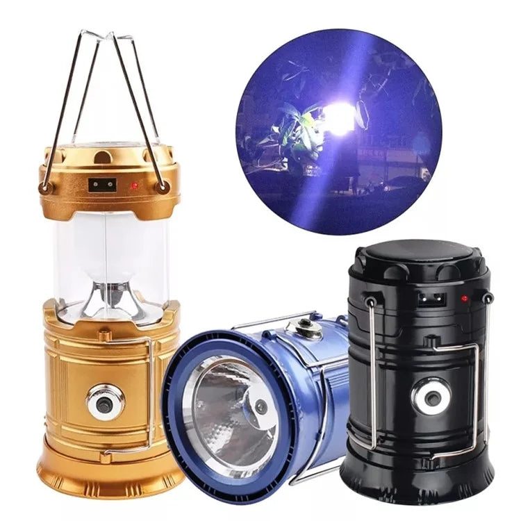 Solar Camping Light USB Charging LED Tent Lantern Lamp Phone Power Bank