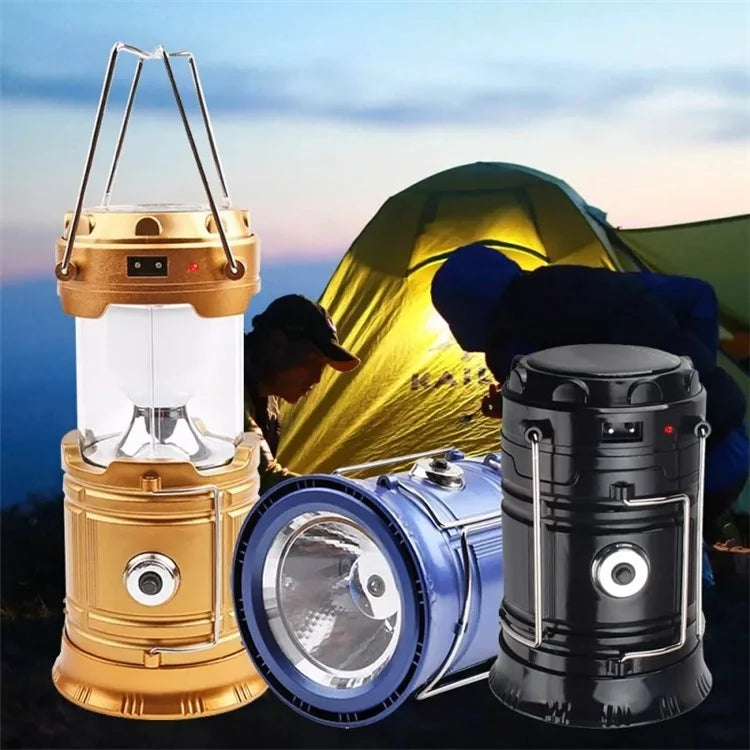 Solar Camping Light USB Charging LED Tent Lantern Lamp Phone Power Bank