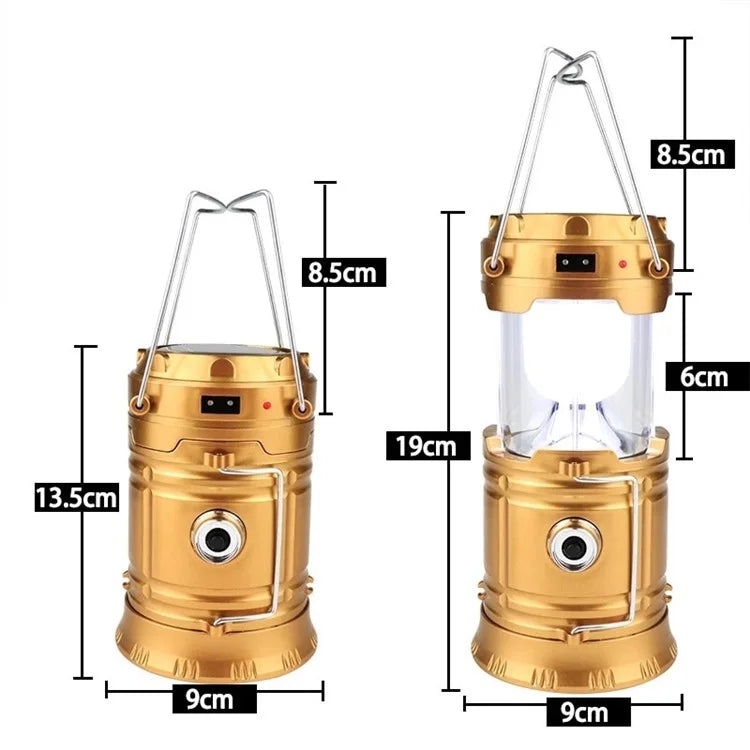 Solar Camping Light USB Charging LED Tent Lantern Lamp Phone Power Bank