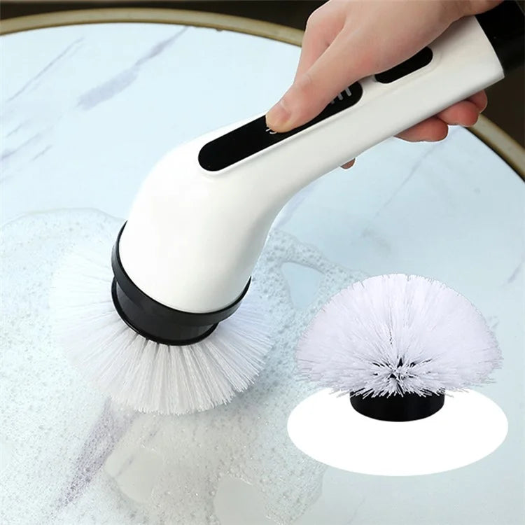 Long Handle Electric Spin Brush Cordless Shower Scrubber with 9 Replacement Heads