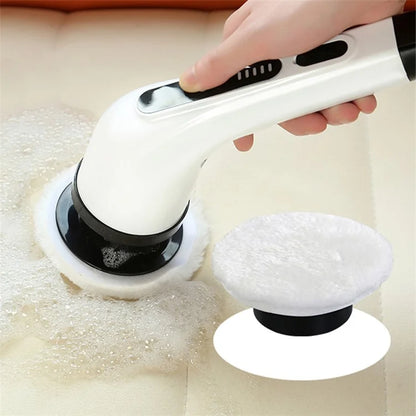 Long Handle Electric Spin Brush Cordless Shower Scrubber with 9 Replacement Heads