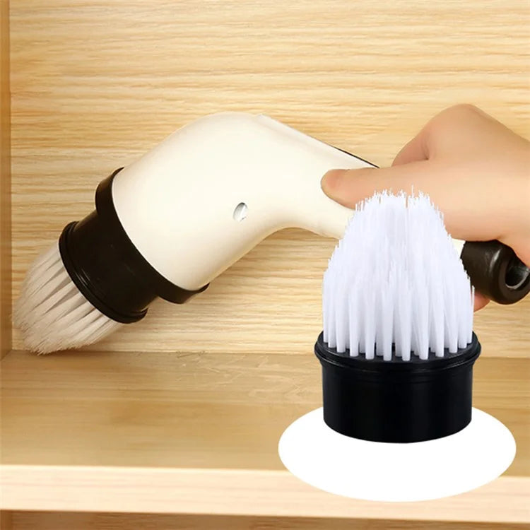 Long Handle Electric Spin Brush Cordless Shower Scrubber with 6 Replacement Heads