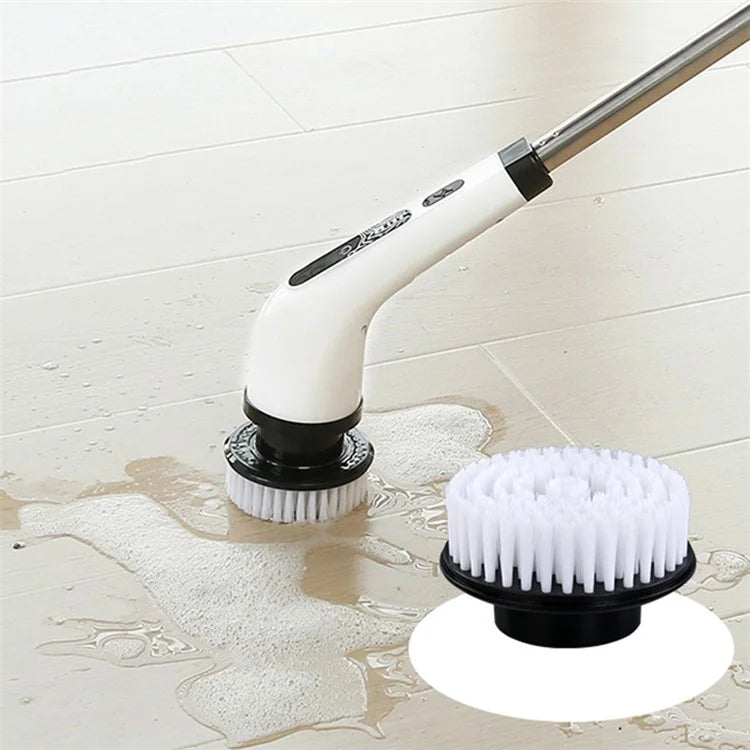 Long Handle Electric Spin Brush Cordless Shower Scrubber with 7 Replacement Heads
