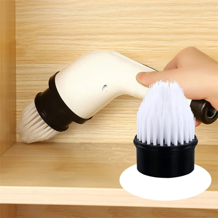 Long Handle Electric Spin Brush Cordless Shower Scrubber with 7 Replacement Heads