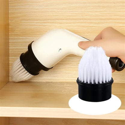 Long Handle Electric Spin Brush Cordless Shower Scrubber with 7 Replacement Heads