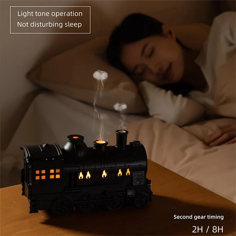 Mini Steam Train Essential Oil Diffuser LED Light Air Humidifier with Remote Control