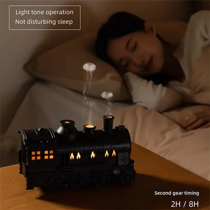 Mini Steam Train Essential Oil Diffuser LED Light Air Humidifier with Remote Control