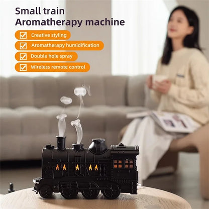 Train Shape Ultrasonic Air Humidifier Essential Oil Aroma Mist Diffuser with LED Light, Buttons Control