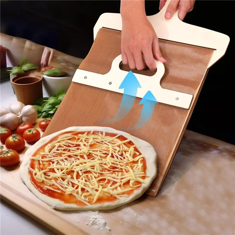 Sliding Pizza Peel Shovel Wooden Non-Stick Pizza Slide Spatula Baking Tool (BPA-Free, No FDA Certificate)