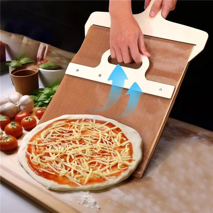 Sliding Pizza Peel Shovel Wooden Non-Stick Pizza Slide Spatula Baking Tool (BPA-Free, No FDA Certificate)