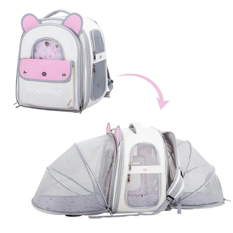 BAOSIMAO BD Series Cat Backpack Carrier Dual Sides Expandable Breathable Pet Backpack