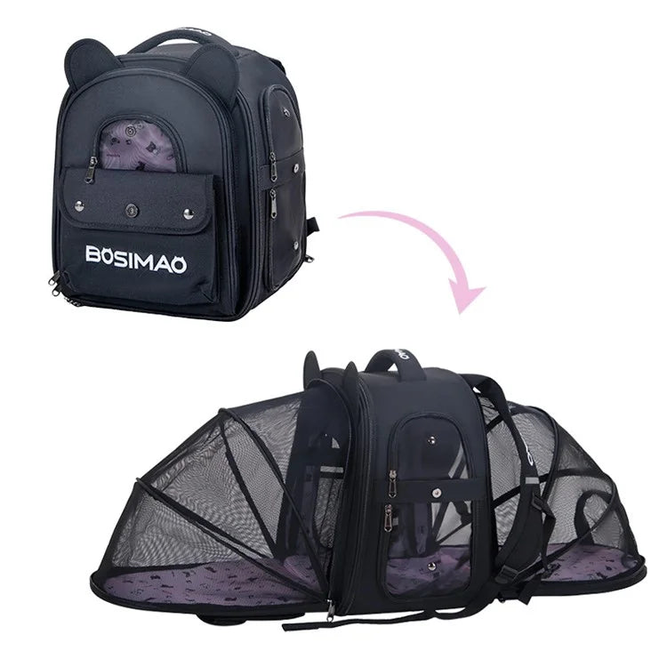 BAOSIMAO BD Series Cat Backpack Carrier Dual Sides Expandable Breathable Pet Backpack