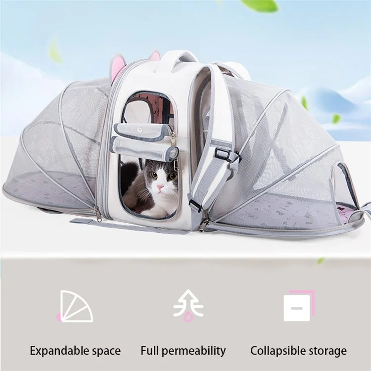 BAOSIMAO BD Series Cat Backpack Carrier Dual Sides Expandable Breathable Pet Backpack