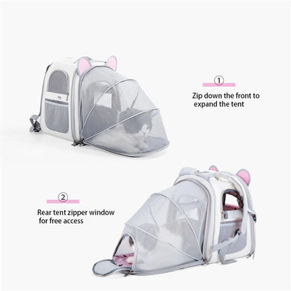BAOSIMAO BD Series Cat Backpack Carrier Dual Sides Expandable Breathable Pet Backpack