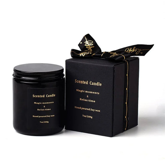 XY-8923 Scented Candles Black Jar Aromatherapy Candles Home Fragrance Decor Gift