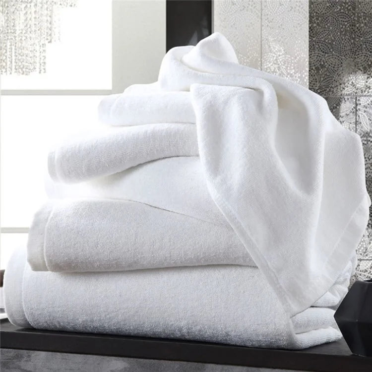 100CMX200CM White Bath Towel Extra Absorbent Quick Dry Cotton Towel for Hotel Home Bathroom Spa  Gym