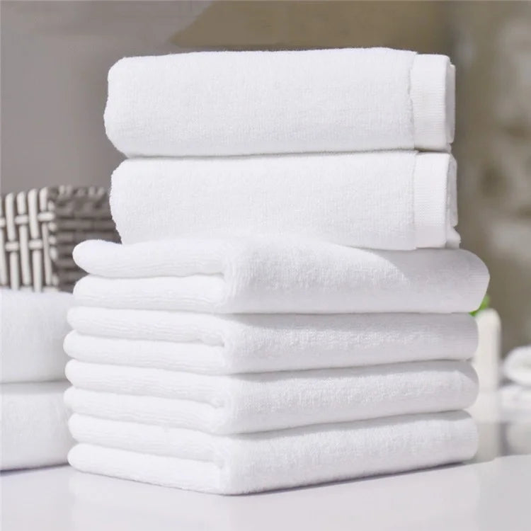 80CMX160CM Super Absorbent Cotton Towel Lightweight Soft White Towel for Hotel Home Bathroom Spa Gym