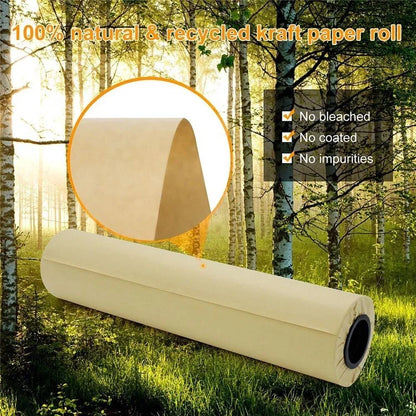 38cm Width Kraft Paper DIY Gift Wrapping Moving Supplies Craft Packing Roll, Length: 10m - Light Brown