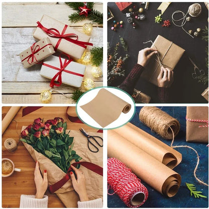 38cm Width Kraft Paper DIY Gift Wrapping Moving Supplies Craft Packing Roll, Length: 10m - Light Brown