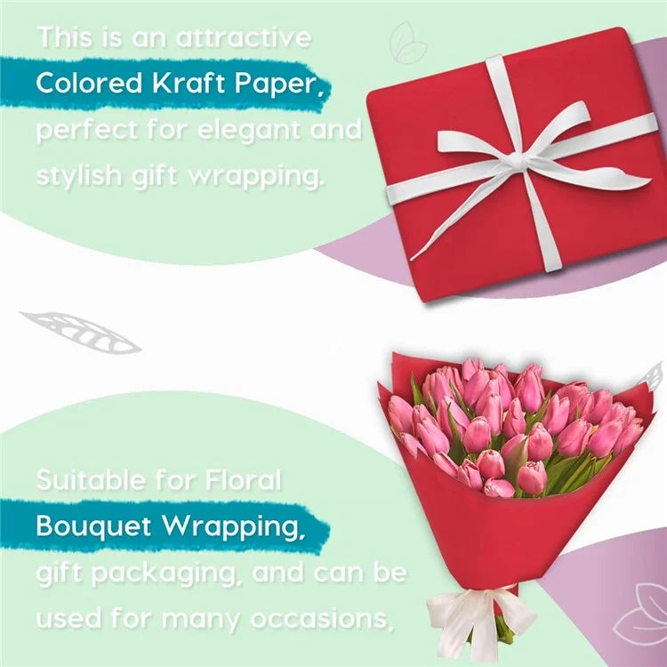 38cm Width Kraft Paper DIY Gift Wrapping Moving Supplies Craft Packing Roll, Length: 10m - Red