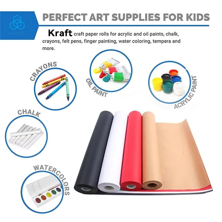38cm Width Kraft Paper DIY Gift Wrapping Moving Supplies Craft Packing Roll, Length: 10m - White