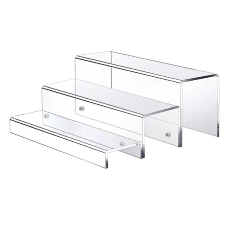 Transparent Acrylic 3-Tier Wine Bottle Holder Rack Display Shelf for Mugs Vases Organization
