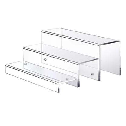 Transparent Acrylic 3-Tier Wine Bottle Holder Rack Display Shelf for Mugs Vases Organization