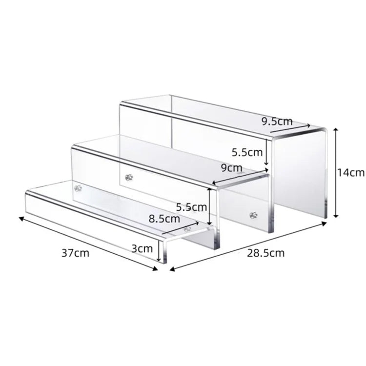 Transparent Acrylic 3-Tier Wine Bottle Holder Rack Display Shelf for Mugs Vases Organization