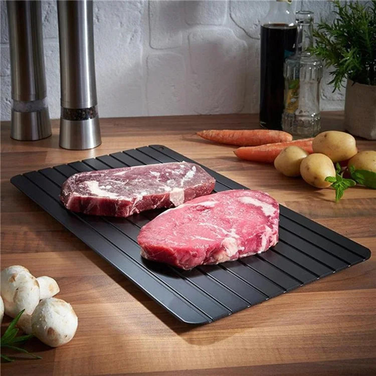 Aluminum Fast Defrost Tray Fast Thaw Frozen Food Meat Quick Defrosting Plate, Size S: 23*16.5*0.2cm (No FDA Certificate)