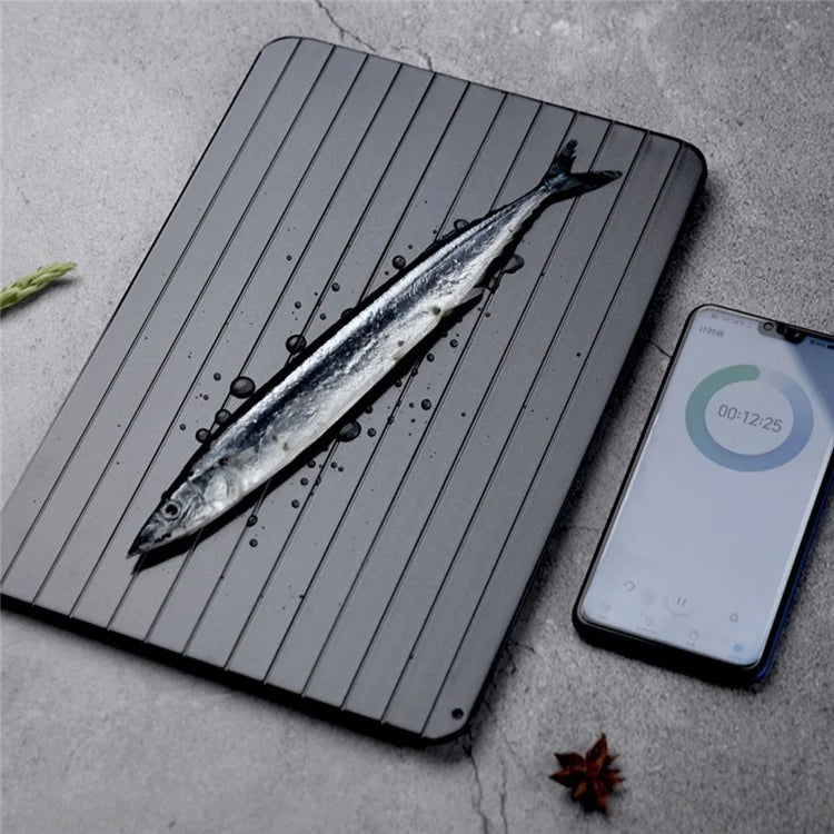 Aluminum Fast Defrost Tray Fast Thaw Frozen Food Meat Quick Defrosting Plate, Size S: 23*16.5*0.2cm (No FDA Certificate)