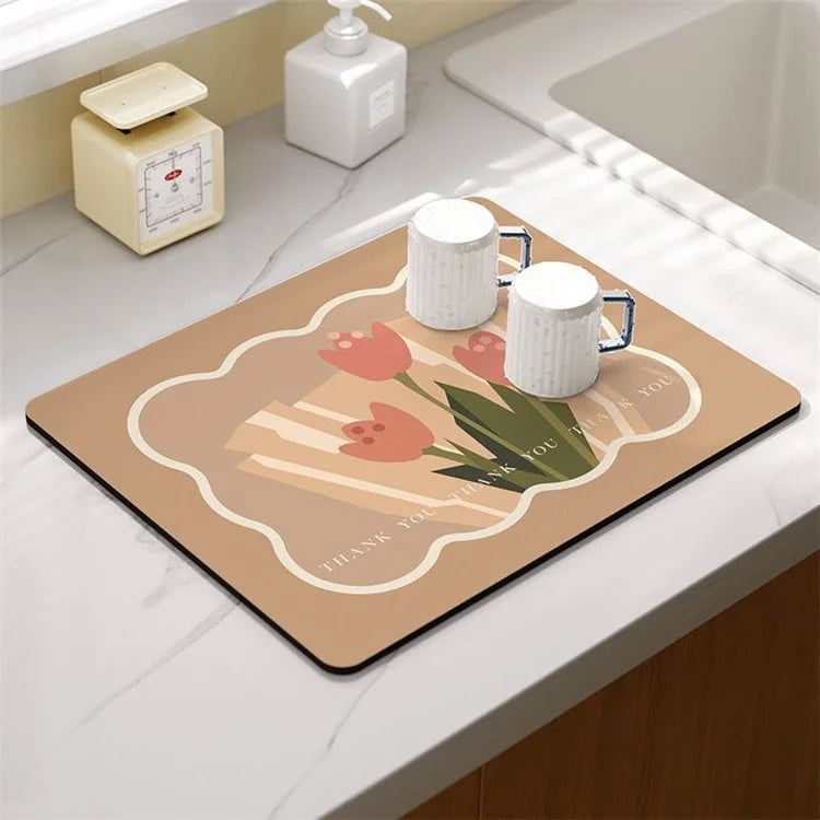 30*40cm Kitchen Dish Drying Mat Super Absorbent Tableware Draining Pad