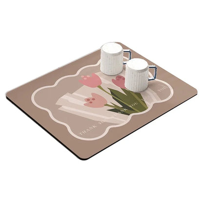 30*40cm Kitchen Dish Drying Mat Super Absorbent Tableware Draining Pad