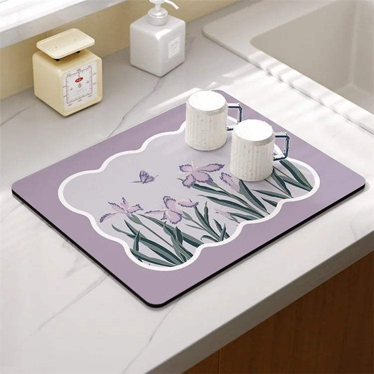 30*40cm Kitchen Dish Drying Mat Super Absorbent Tableware Draining Pad