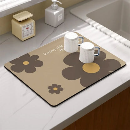 30*40cm Kitchen Dish Drying Mat Super Absorbent Tableware Draining Pad