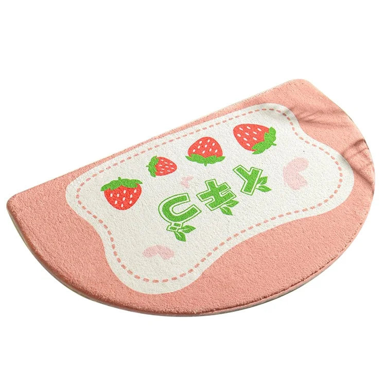 50*80cm Water Absorbent Bath Mat Furry Bathroom Rug Semicircle Floor Carpet