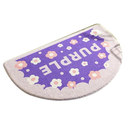 50*80cm Water Absorbent Bath Mat Furry Bathroom Rug Semicircle Floor Carpet