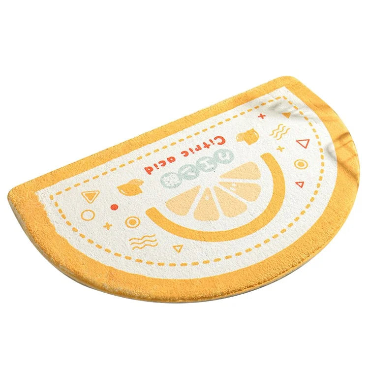 50*80cm Water Absorbent Bath Mat Furry Bathroom Rug Semicircle Floor Carpet