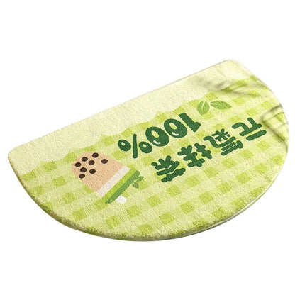 40*60cm Semicircle Bath Mat Furry Bathroom Rug Water Absorbent Floor Carpet