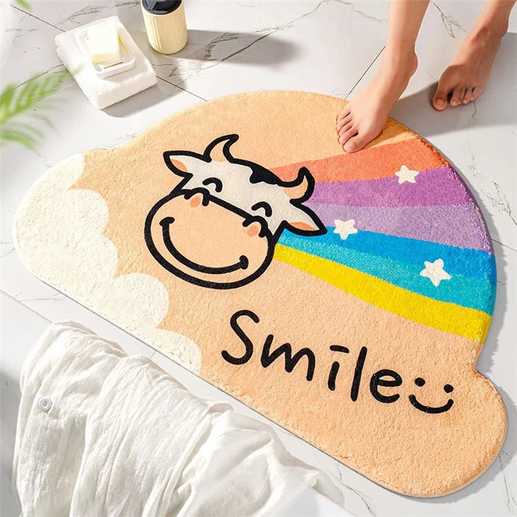 50*80cm Furry Bathroom Rug Non-slip Floor Carpet Water Absorbent Bath Mat