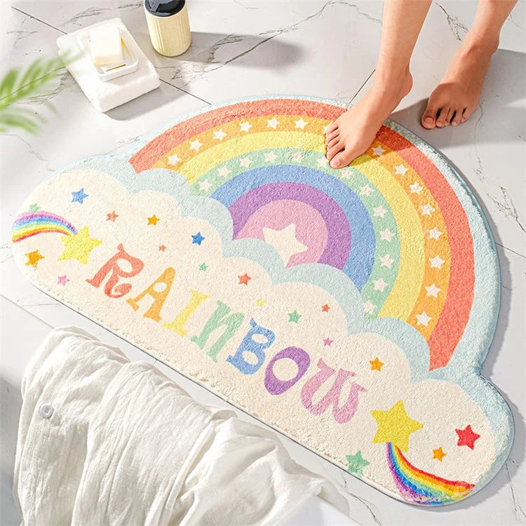 50*80cm Furry Bathroom Rug Non-slip Floor Carpet Water Absorbent Bath Mat