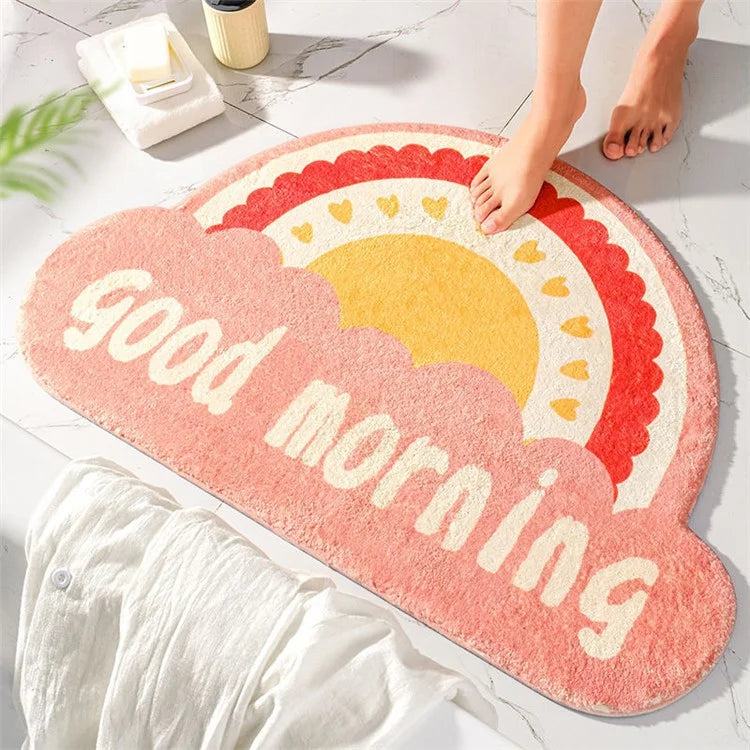 50*80cm Furry Bathroom Rug Non-slip Floor Carpet Water Absorbent Bath Mat