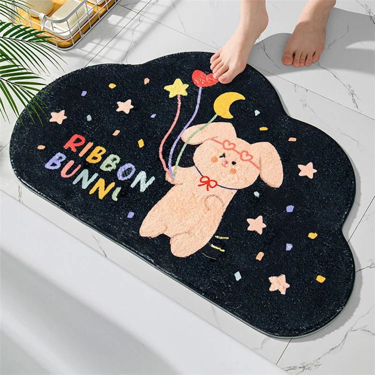50*80cm Furry Bathroom Rug Non-slip Floor Carpet Water Absorbent Bath Mat